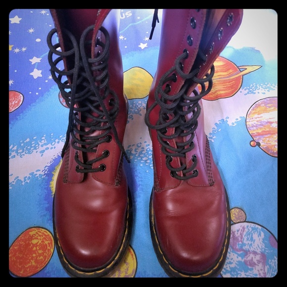 Dr. Martens Shoes - Red 14 eyelet doc martens boots